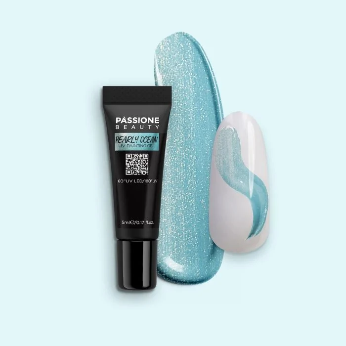 Pearly Ocean UV Painting Gel - Pearly Ocean UV paint gel bleu clair perlé avec effet boréal