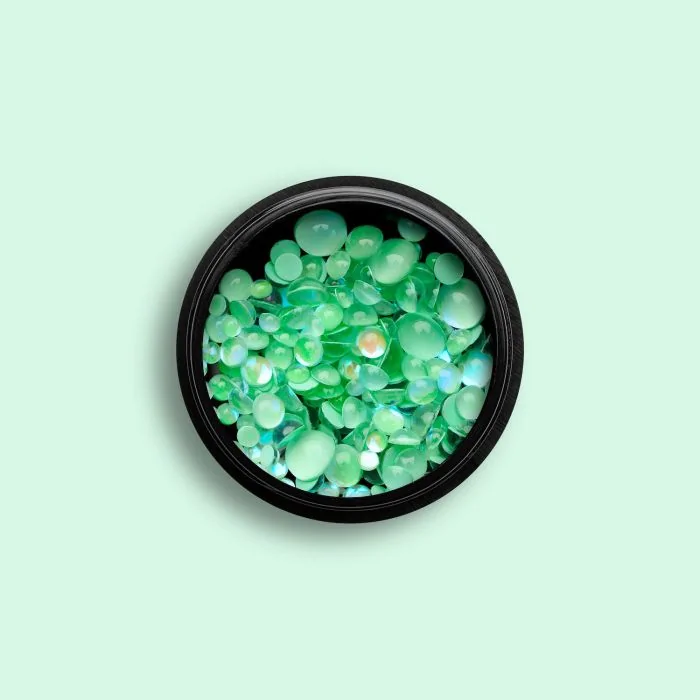 Green Drop Gems - Green Drop Gems pour ongles, couleur vert irisé