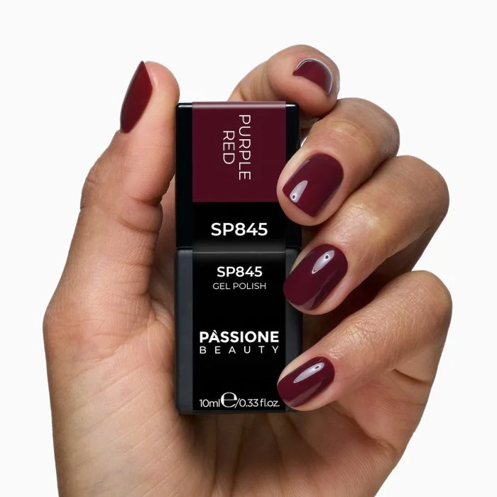 Smalto semipermanente SP845 Purple Red - Colore semipermanente rosso magenta scuro - dettaglio 3