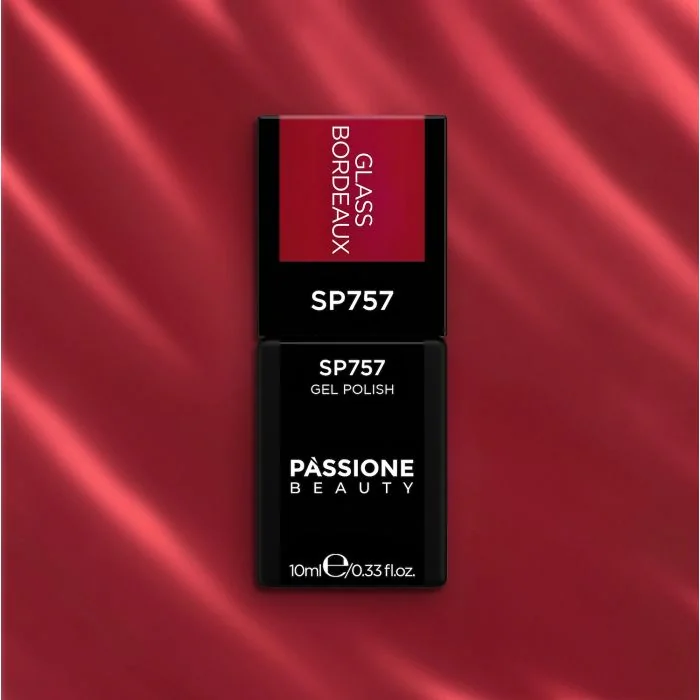 Vernis semi-permanent couleur SP757 Glass Bordeaux - Vernis semi-permanent rouge bordeaux effet verre - détail 3