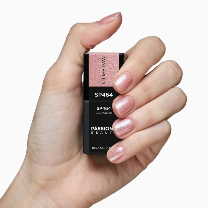 Esmalte semipermanente SP464 Waterlily - Esmalte semipermanente rosa semitransparente con micropurpurina irisada - detalle 3