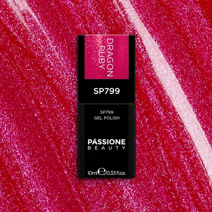 Esmalte semipermanente SP799 Dragon Ruby - Esmalte semipermanente fucsia con micro-purpurina fucsia - detalle 3