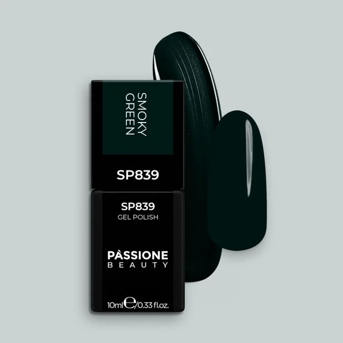 Smalto semipermanente SP839 Smoky Green - Colore semipermanente verde scurissimo