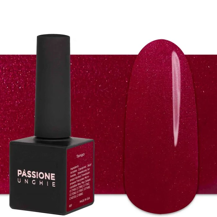 Gel Nail Polish GPF63 Tango  - GPF63 Tango gel polish, metallic dark red