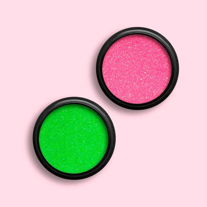 Neon Glitter - Neon pink and neon green nail glitter