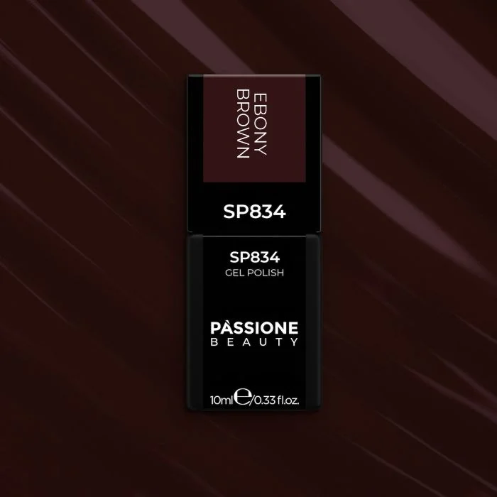Smalto semipermanente SP834 Ebony Brown - Colore semipermanente marrone scuro - dettaglio 3
