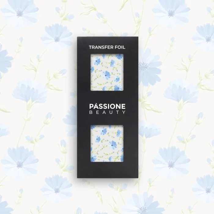 Aster Flowers - Transfer Foil - Nail Transfer Foil - blue flowers