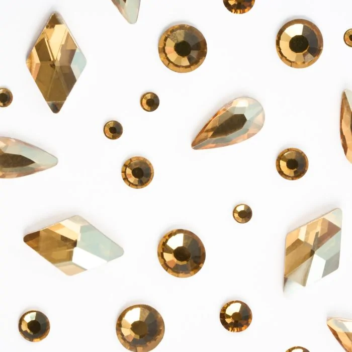 Champagne Gems Mix - Gems mix for nail art, light golden colour - detail 1