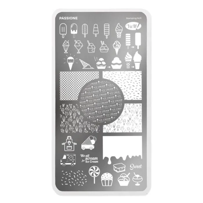 Icecake - Stamping Plate - Nail stamping plate with ice-creams and sweets - detail 1