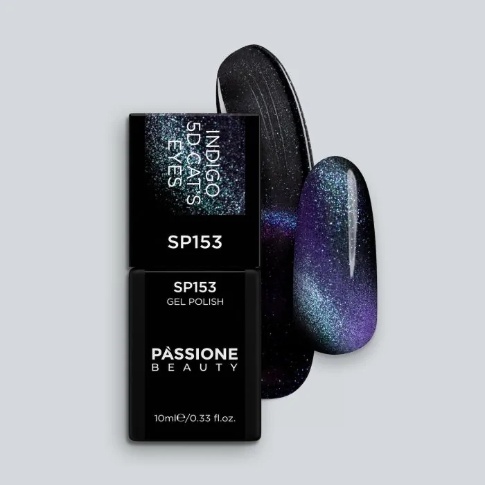 Gel Nail Polish SP153 Indigo 5D Cat Eye - Indigo Gel Polish with Cat Eye Effect