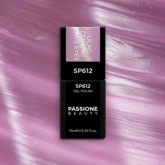Gel Nail Polish SP612 Lilac Ceramic Cat Eye - Dark Lilac Gel Polish with Cat Eye Effect - detail 3