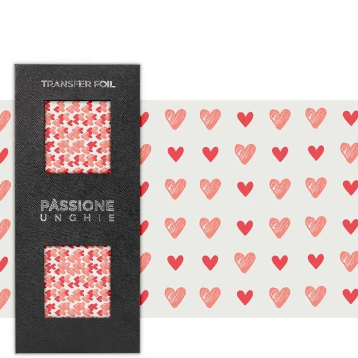 Love Affair - Transfer Foil - Transfer foil para nail art, con corazoncitos