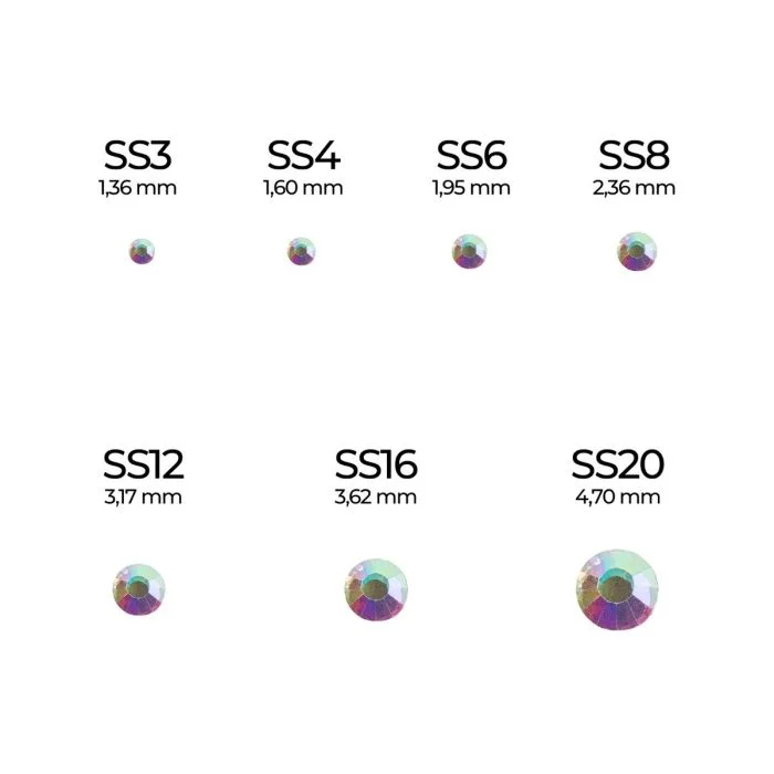 Aurora Borealis Rhinestones SS4 - Rainbow effect rhinestone for nail art - detail 1