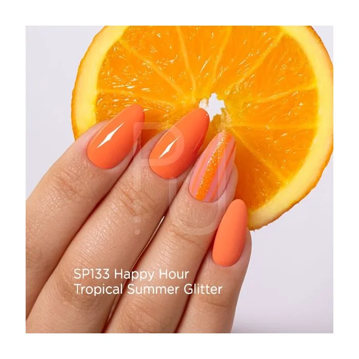 Gel Nail Polish GP133 Happy Hour  - Summery Orange Gel Polish - detail 1