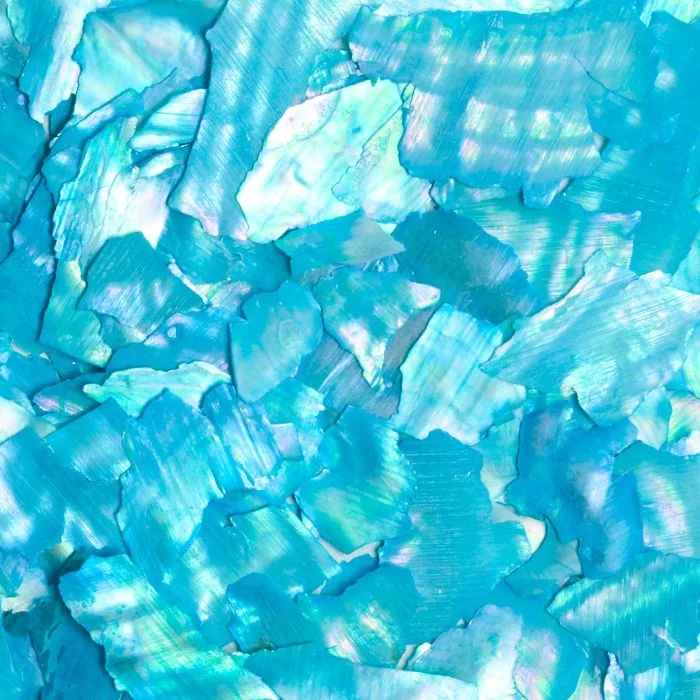 Light Blue Crushed Shell - Light blue mother of pearl flakes for nail decoration - detail 1