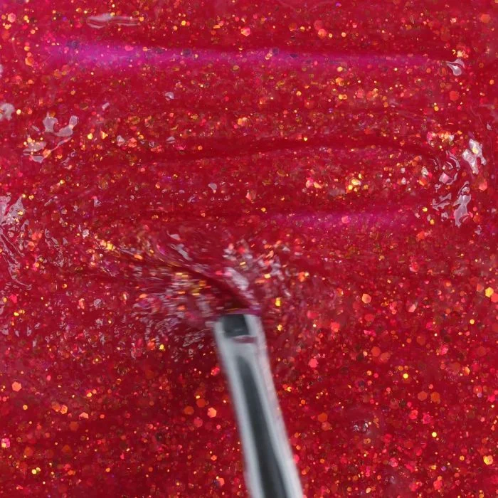 Anwendung von Glass Glitter Red 15 ml
