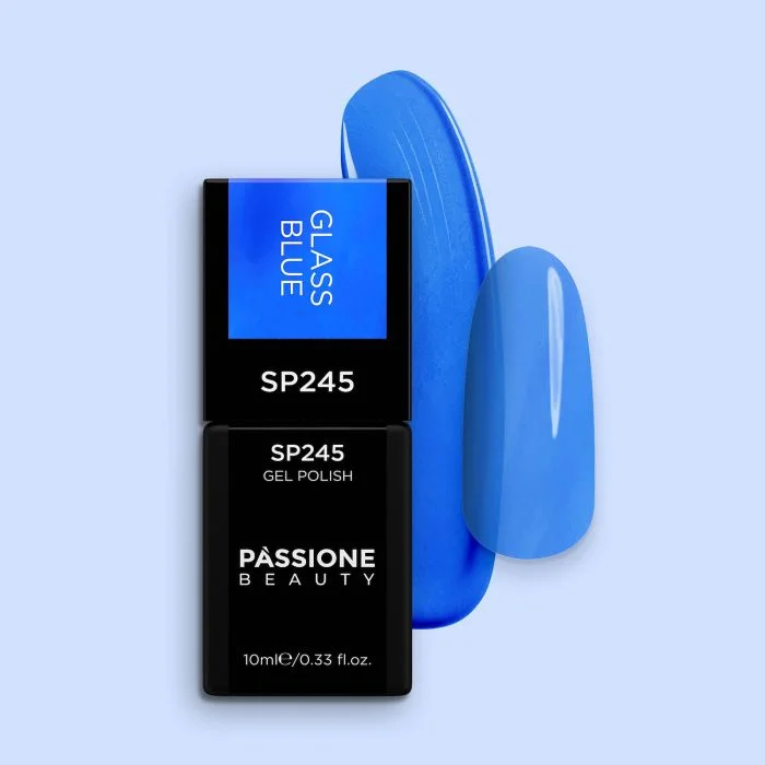 Gel Nail Polish GP245 Glass Blue  - Semi-transparent Blue Gel Polish