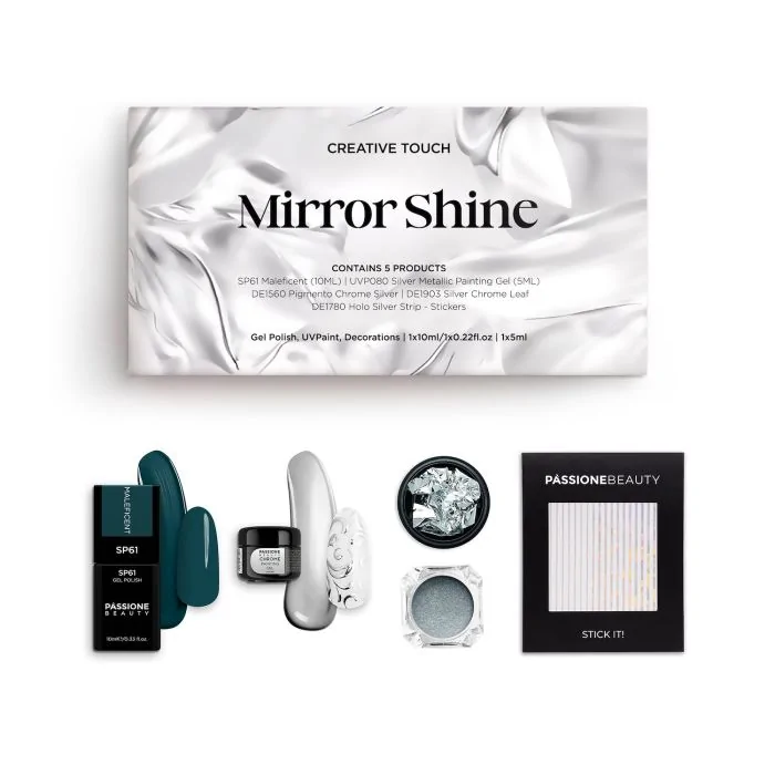 Collection Creative Touch – Mirror Shine - Kit de vernis semi-permanents et de décorations pour un look glamour et éclatant