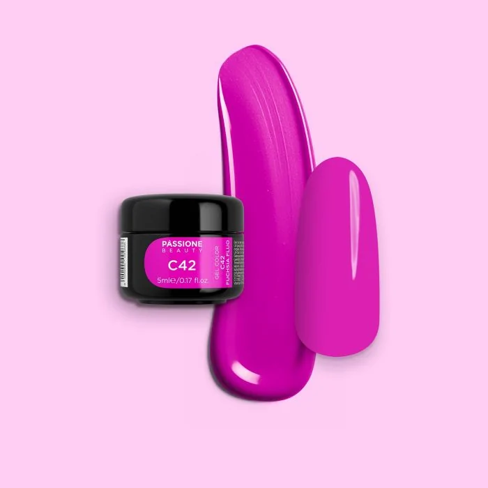 Gel Color C42 Fuchsia Fluo - Gel colorato ciclamino acceso