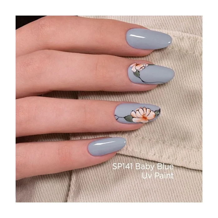 Gel Nail Polish GP141 Baby Blue  - Light Blue Gel Polish with a hint of grey - detail 1