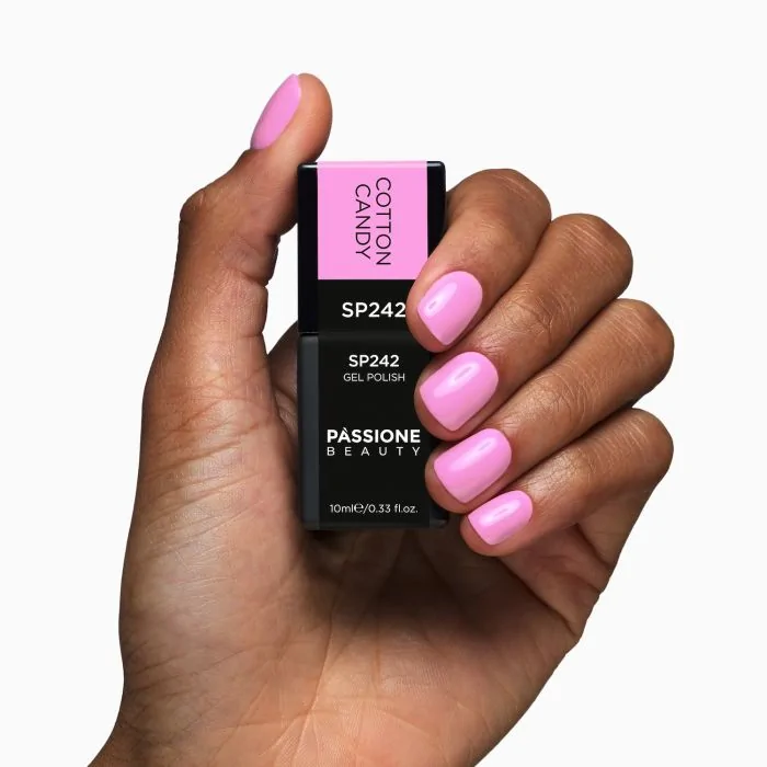 UV Nagellack SP242 Cotton Candy - Farbiger UV Nagellack, Volles Kühles Rosa - Detail 3