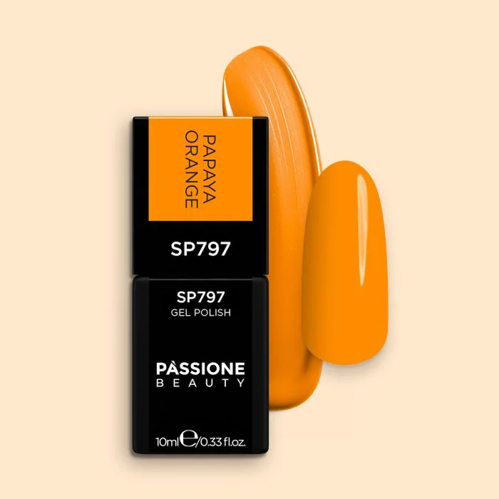 Esmalte semipermanente SP797 Papaya Orange - Esmalte semipermanente naranja intenso