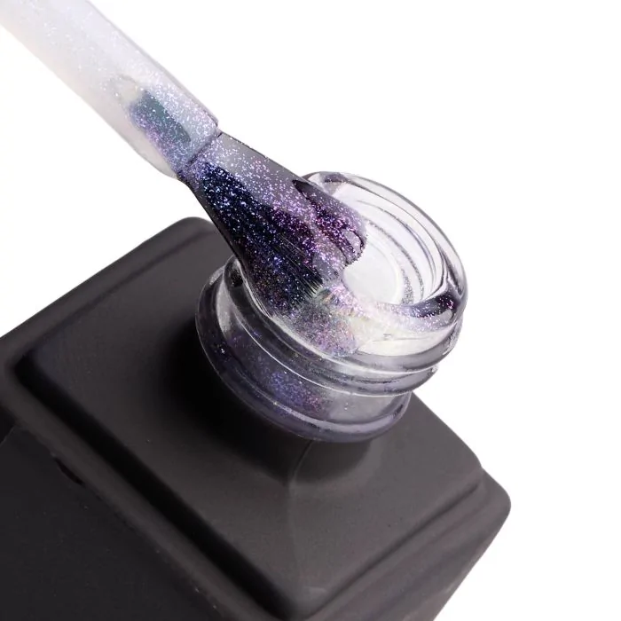 Violet Blue Gloss 15ml - Top Coat Ohne Dispersionsschicht Mit Violettem Und Blauem Mikroglitter Perleffekt - Detail 3