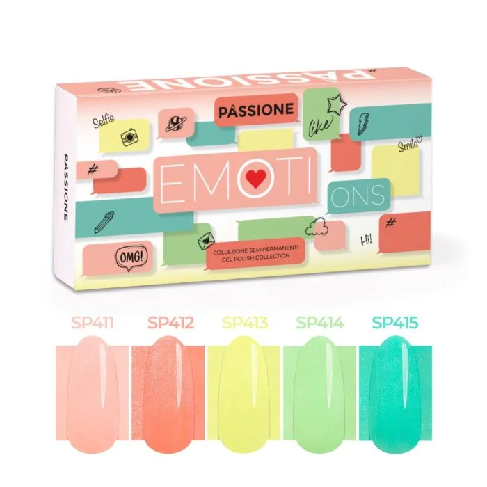 EMOTIons Kit - Collection of neon gel polishes with pearl effect