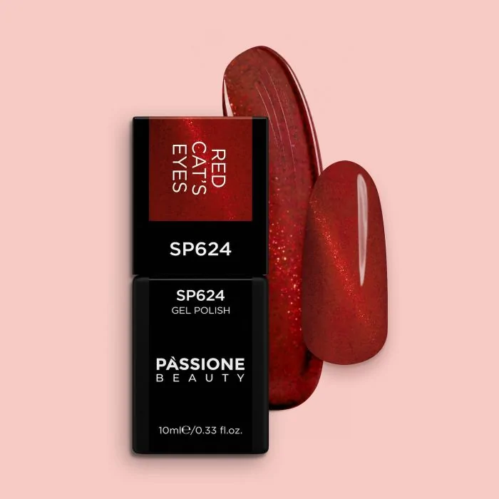 Gel Nail Polish SP624 Red Cat Eye - Red Gel Polish with Cat Eye Effect