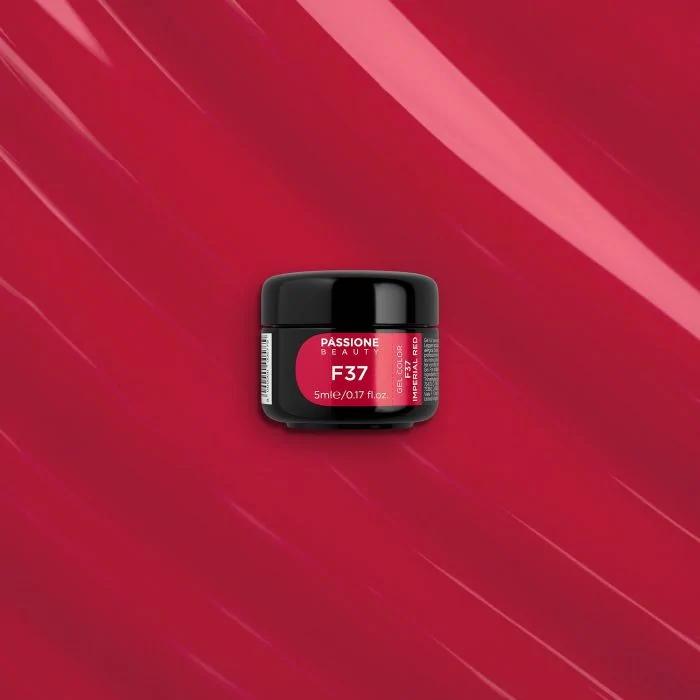 Gel Color F37 Imperial Red - Gel color rojo intenso autosellante  - detalle 3