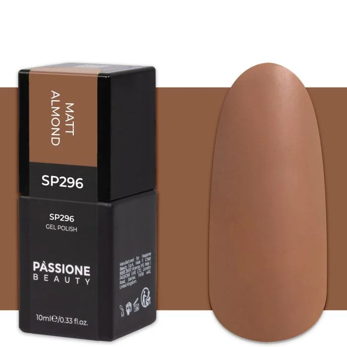 Gel Nail Polish GP296 Matt Almond  - Beige gel polish with matt finish