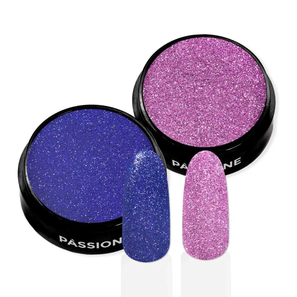 Techno Glitter - Glitter para uñas, azul y lila rosado
