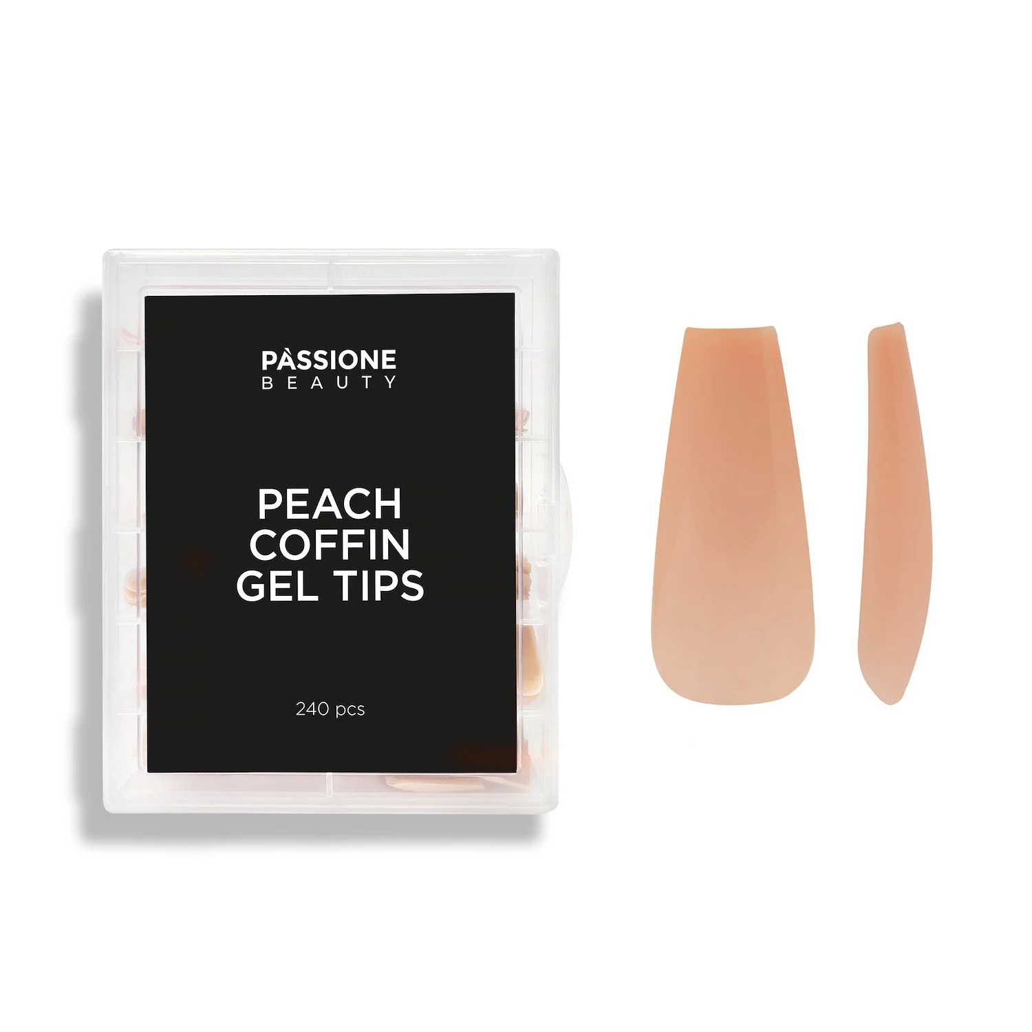 Gel Tip Ballerina-Form Peach 240 Stk. - Soak-off Gel-Tips Ballerina-Form Pfirsichfarbe