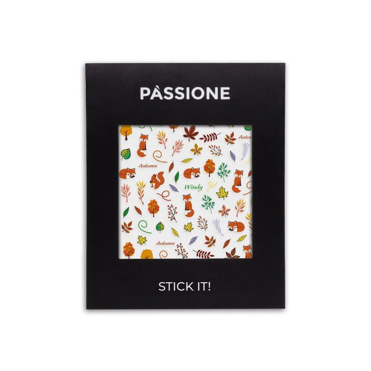 Foxy Lady - Stickers - Autumn nail art sticker, foxes and leaves