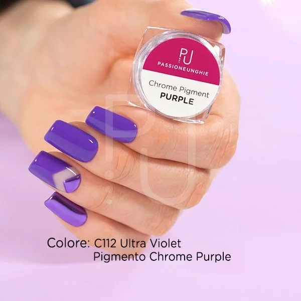 Purple Chrome Pigment - Nail powder, purple chrome effect - detail 1
