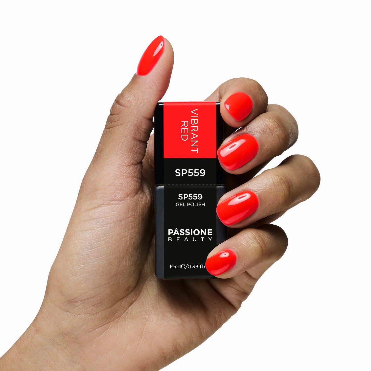 Smalto semipermanente SP559 Vibrant Red - Colore semipermanente arancione acceso tendente al rosso - dettaglio 1