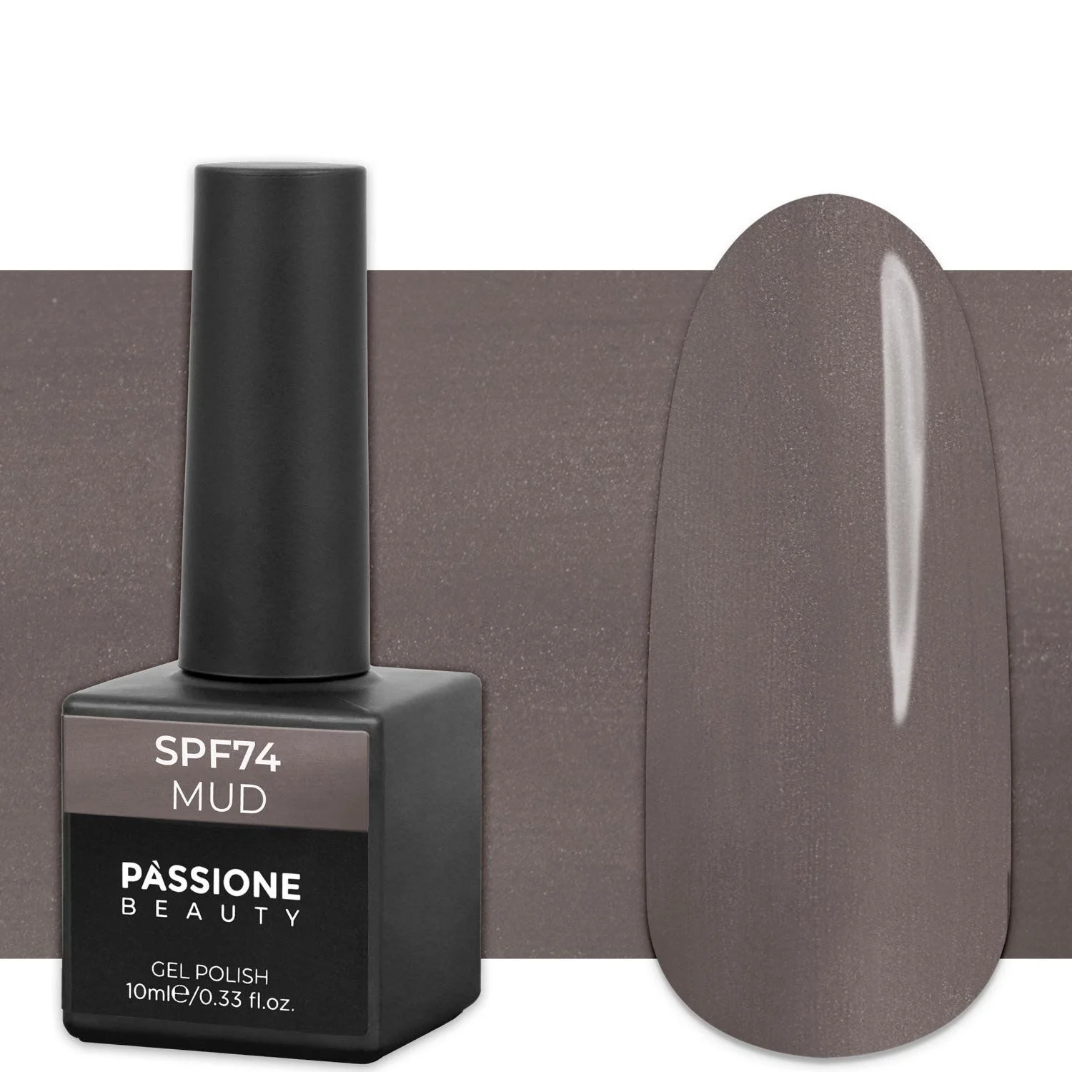 Gel Nail Polish GPF74 Mud  - GPF74 Mud gel polish, pearly dove-grey