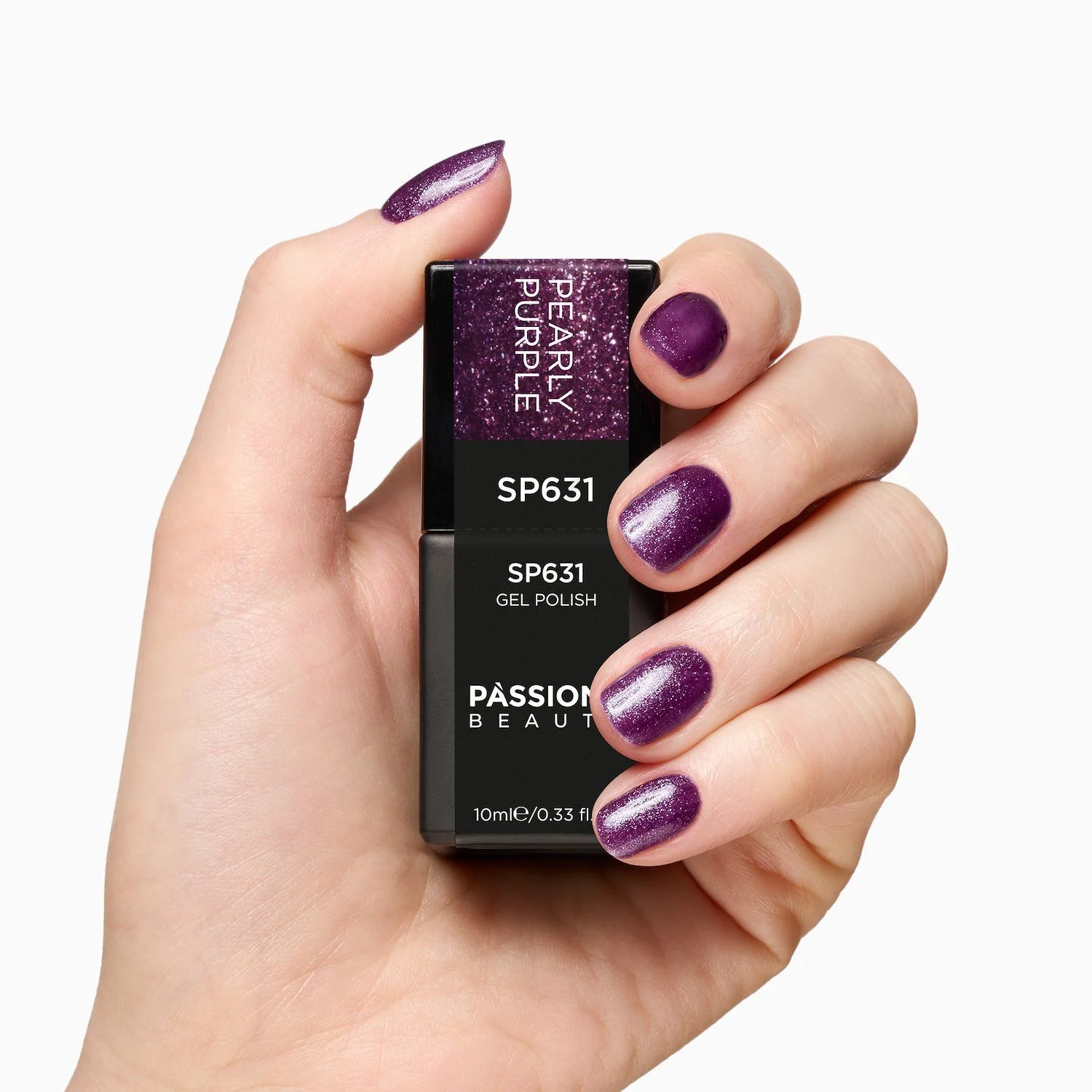 Gel Nail Polish SP631 Pearly Purple - Metallic Purple Gel Polish - detail 1