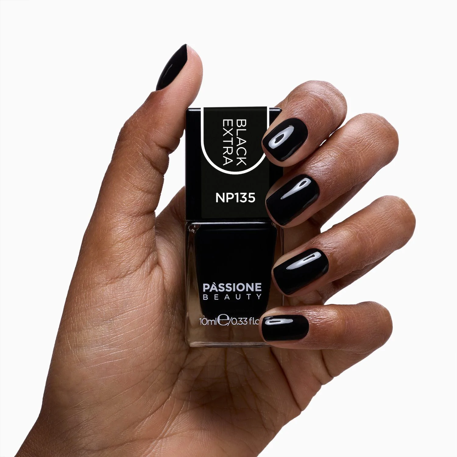 Nagellack NP135 Black Extra - Schwarzer Nagellack - Detail 1