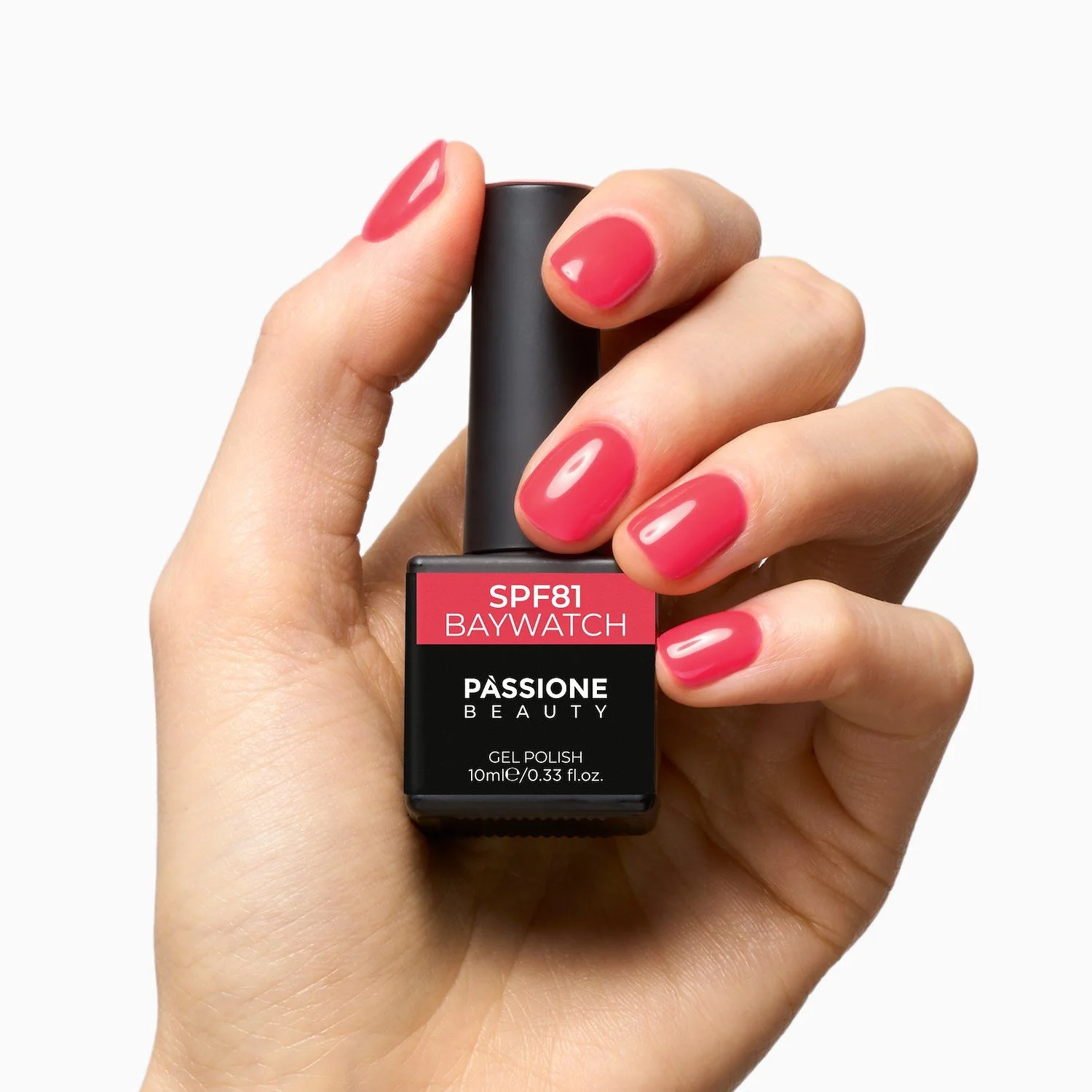 Gel Nail Polish GPF81 Baywatch  - GPF81 Baywatch gel polish, coral pink - detail 1