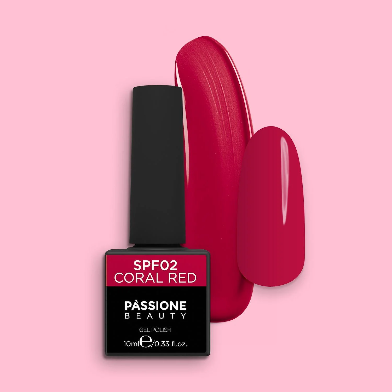UV Nagellack SNF02 Coral Red - UV Nagellack in dunklem Korallrot