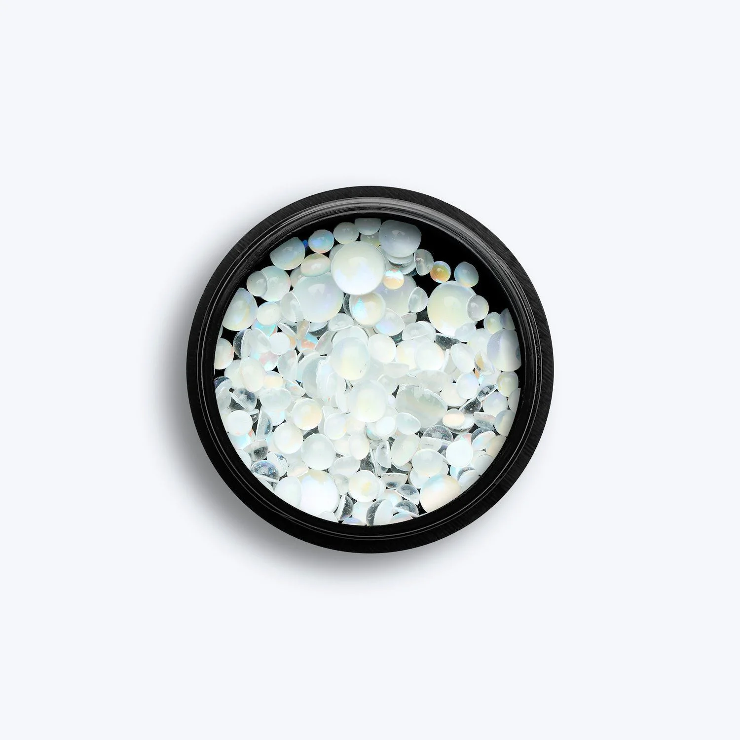 White Drop Gems - White Drop Gems para uñas, color blanco iridiscente