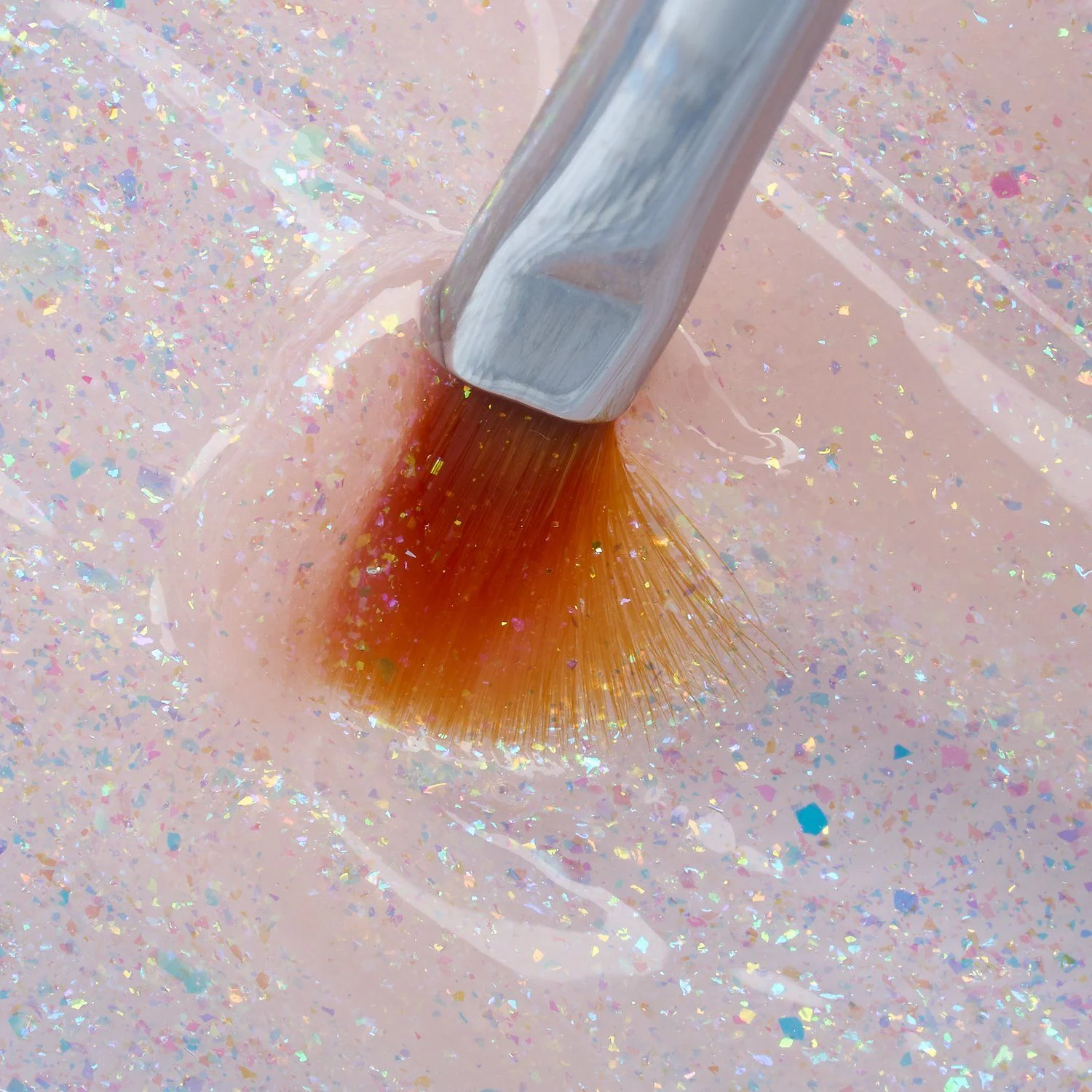 Builder Gel Glitter Flakes 50 ml - Rose builder gel with flakes for nail overlays and reconstructions - detail 1