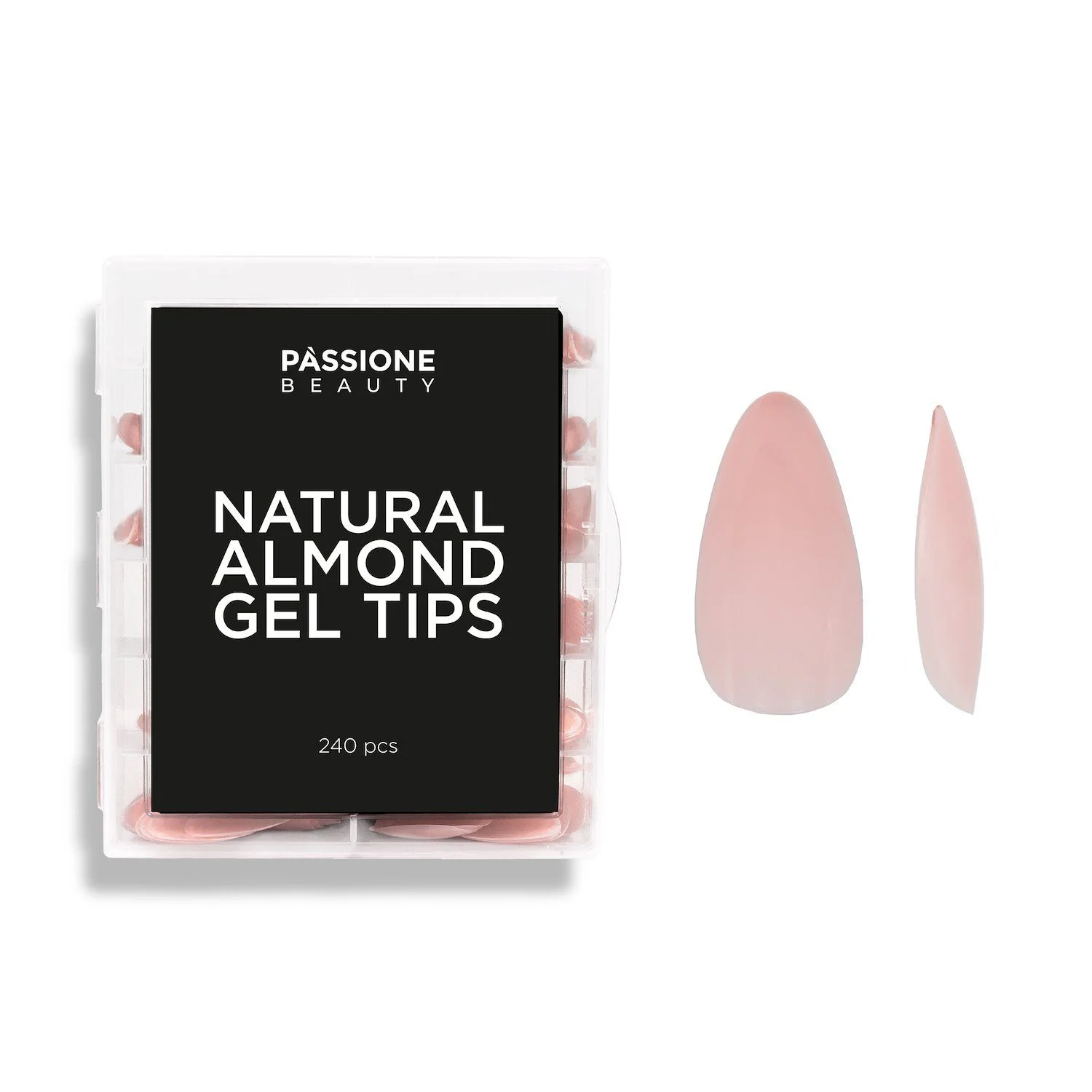 Natural Almond Gel Tips – 240 pcs - Rose antique almond soak-off gel tips
