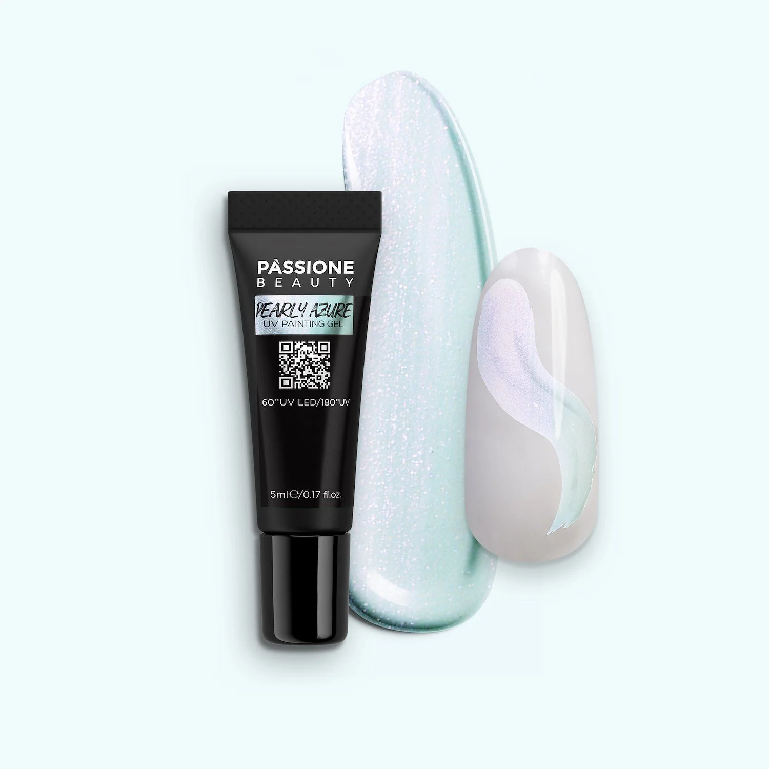 Pearly Azure UV Painting Gel - Pearly Azure UV gel painting azul nacarado con efecto boreal