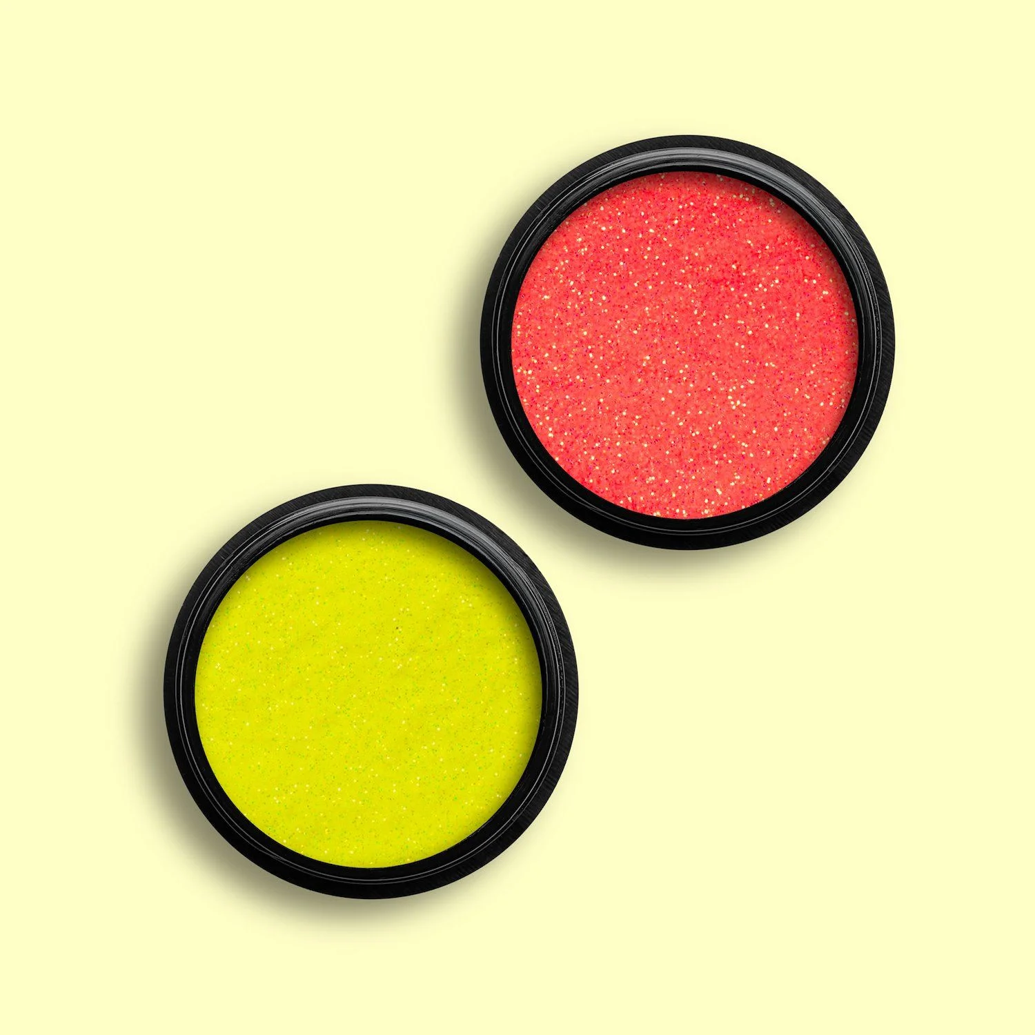 Highlighter Glitter - Neon yellow and neon coral nail glitter