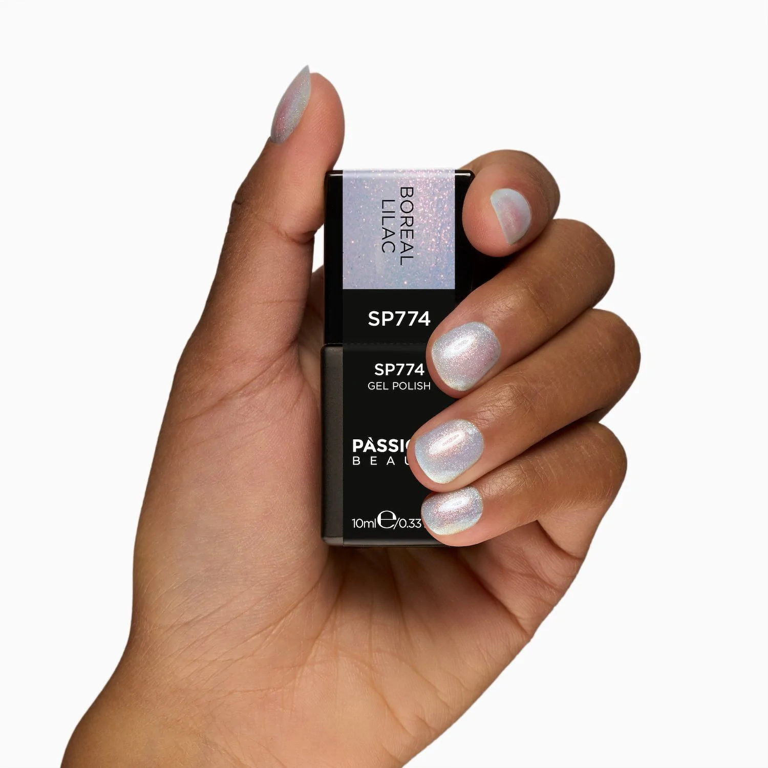 Esmalte semipermanente SP774 Boreal Lilac - Esmalte semipermanente lila con micropurpurina efecto boreal - detalle 1
