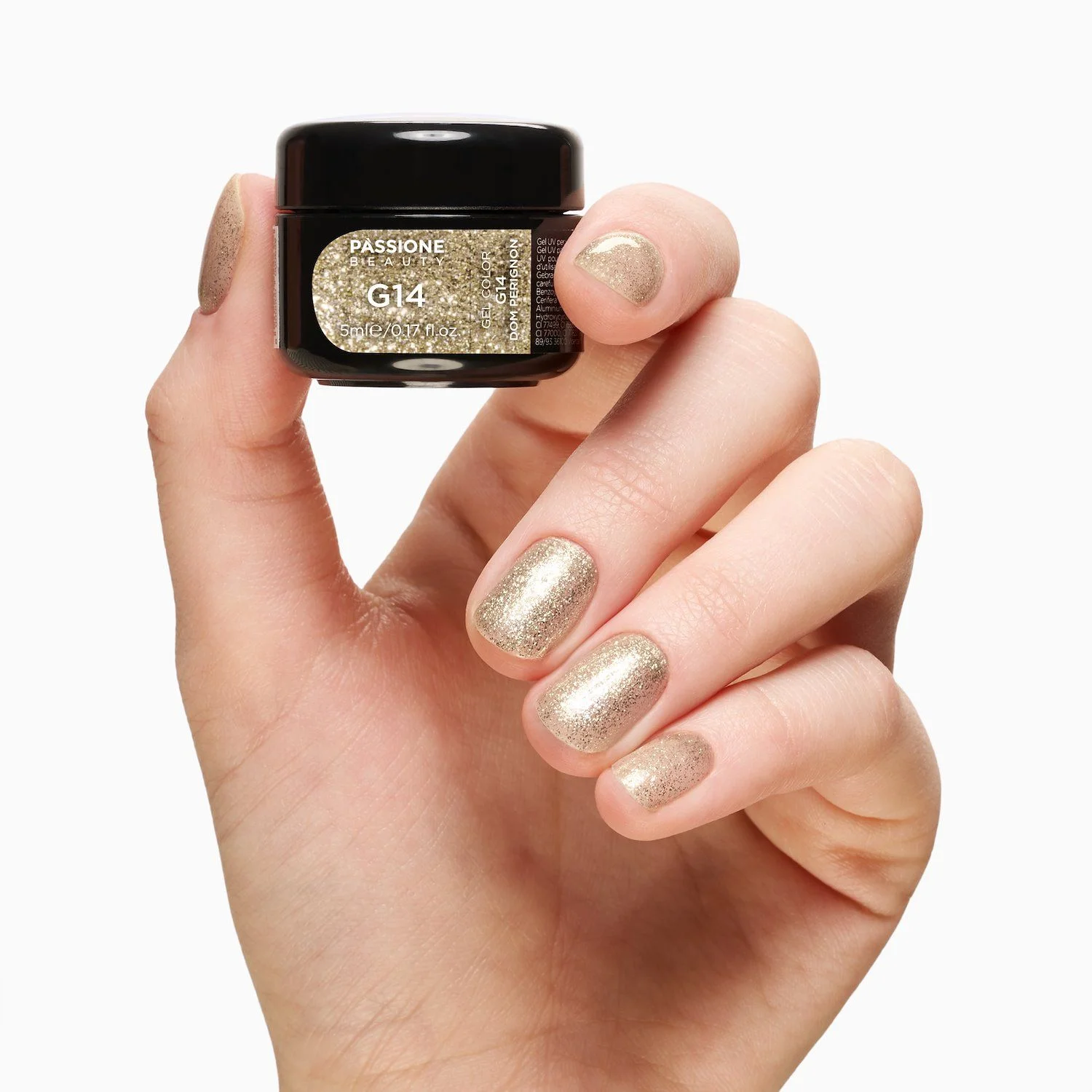 Gel Glitter G14 Dom Perignon - Gel color con purpurina champán  - detalle 1