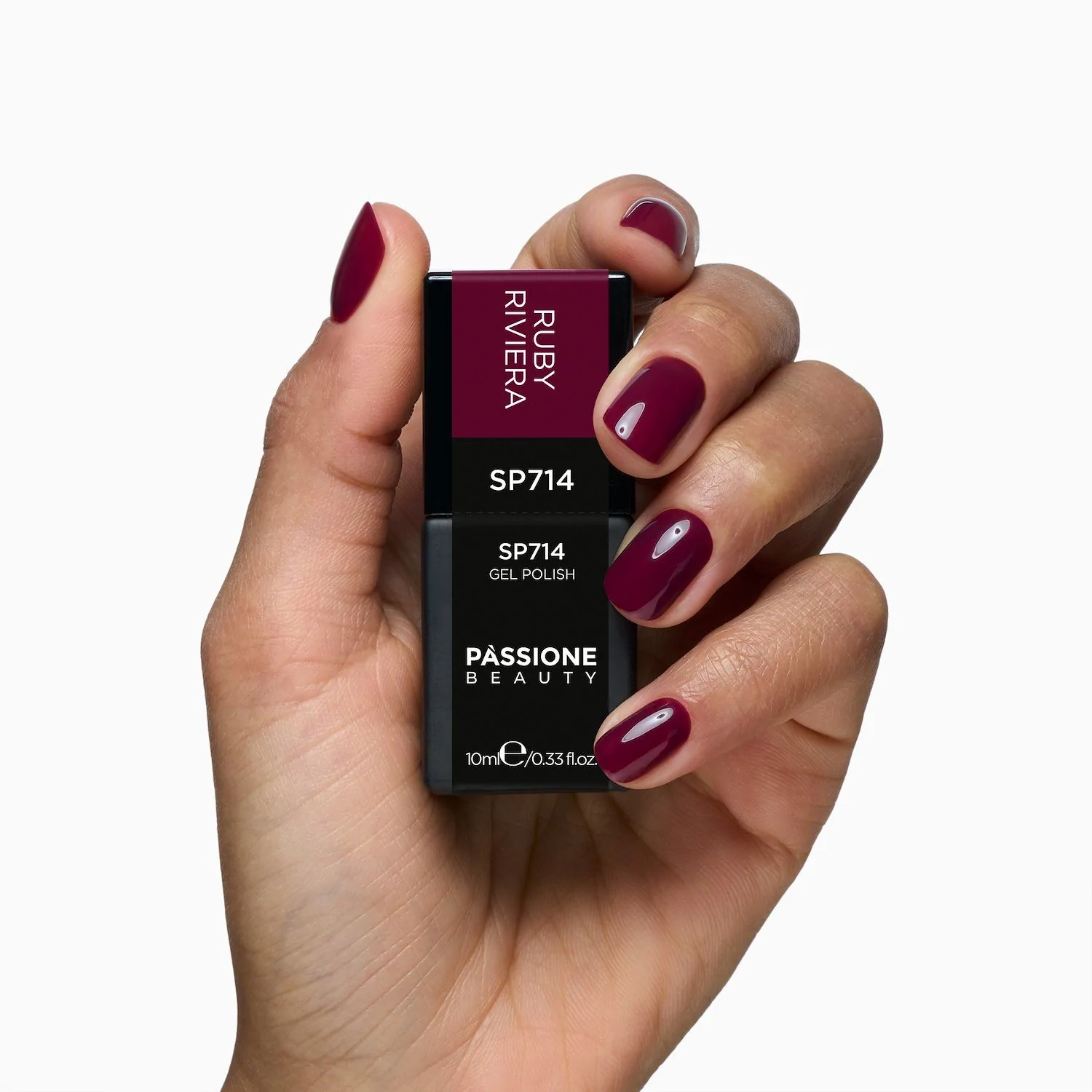Vernis semi-permanent SP714 Ruby Riviera - Vernis semi-permanent rouge bordeaux - détail 1