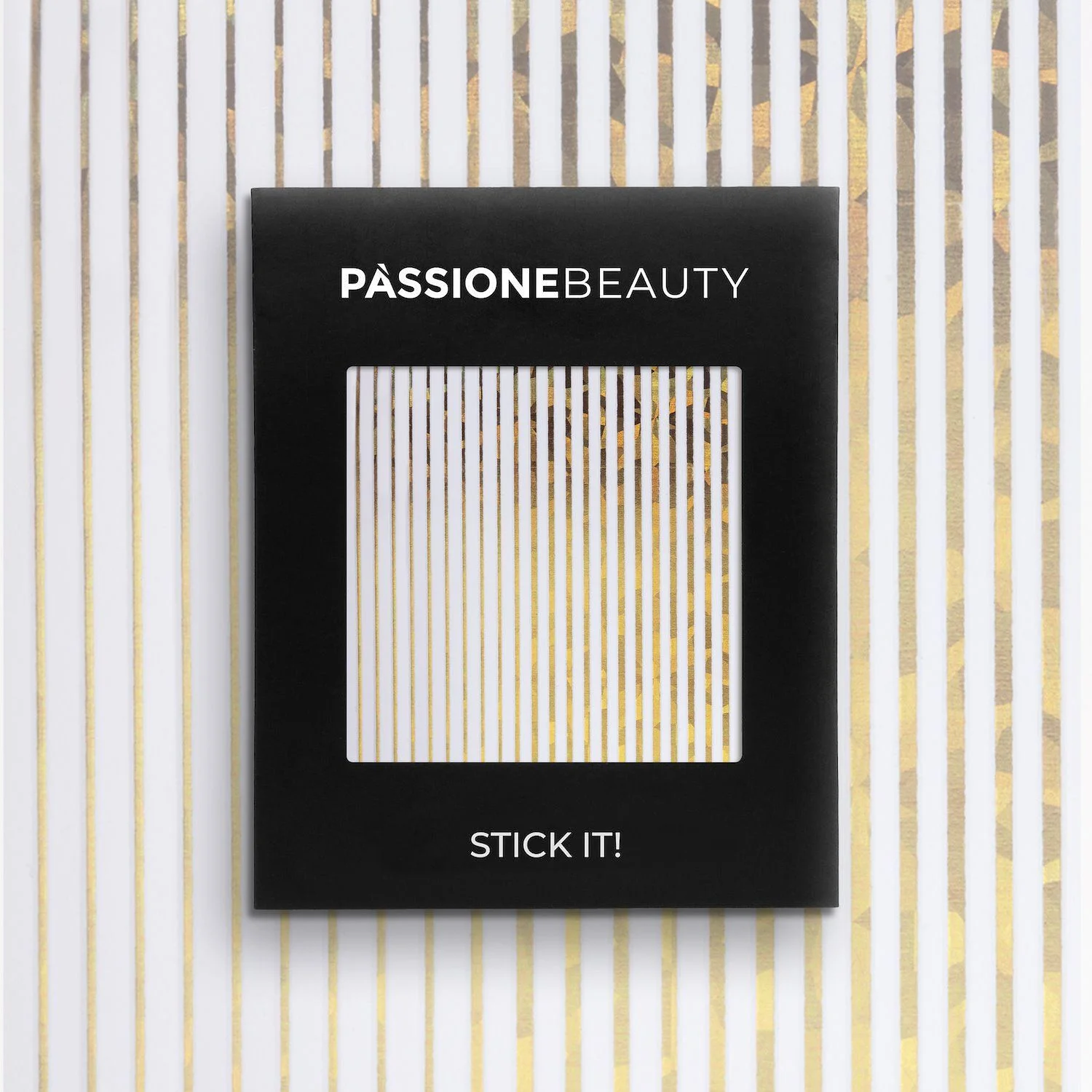 Holo Gold Strip - Nail Stickers - Holographic gold adhesive nail strips 